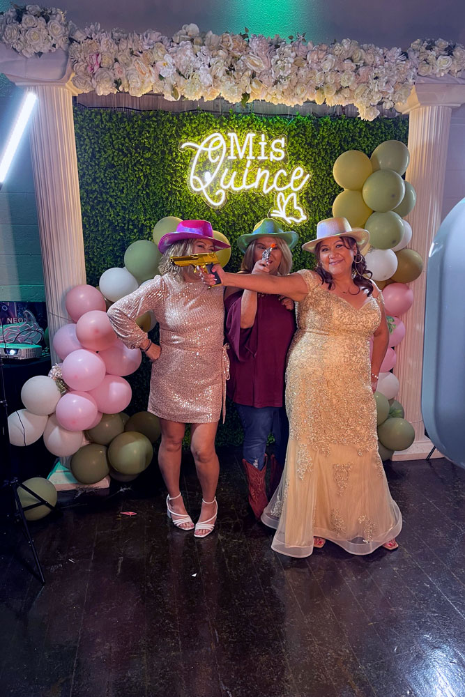 Greenery photo backdrop for guest pictures at a Fort Worth event venue