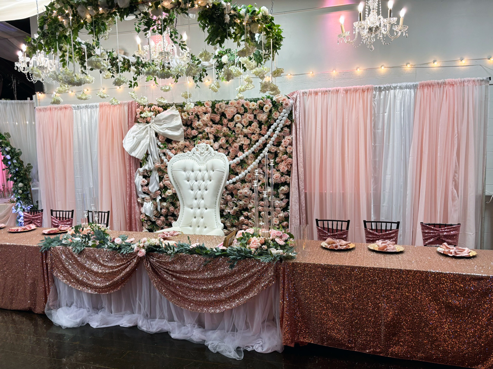 Decorative suspended garden chandelier installation