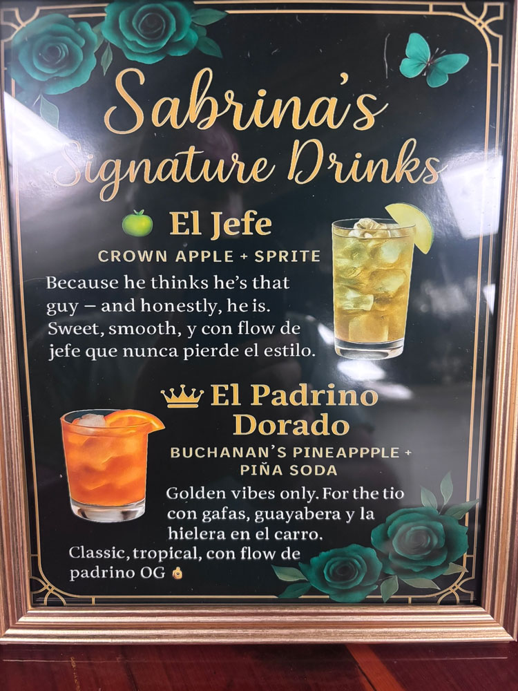 Specialty drink offering at bar